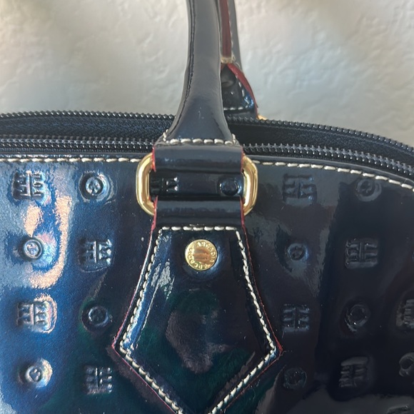 Arcadia Patent Leather Dark Navy Color Bag Italy - Picture 2 of 14